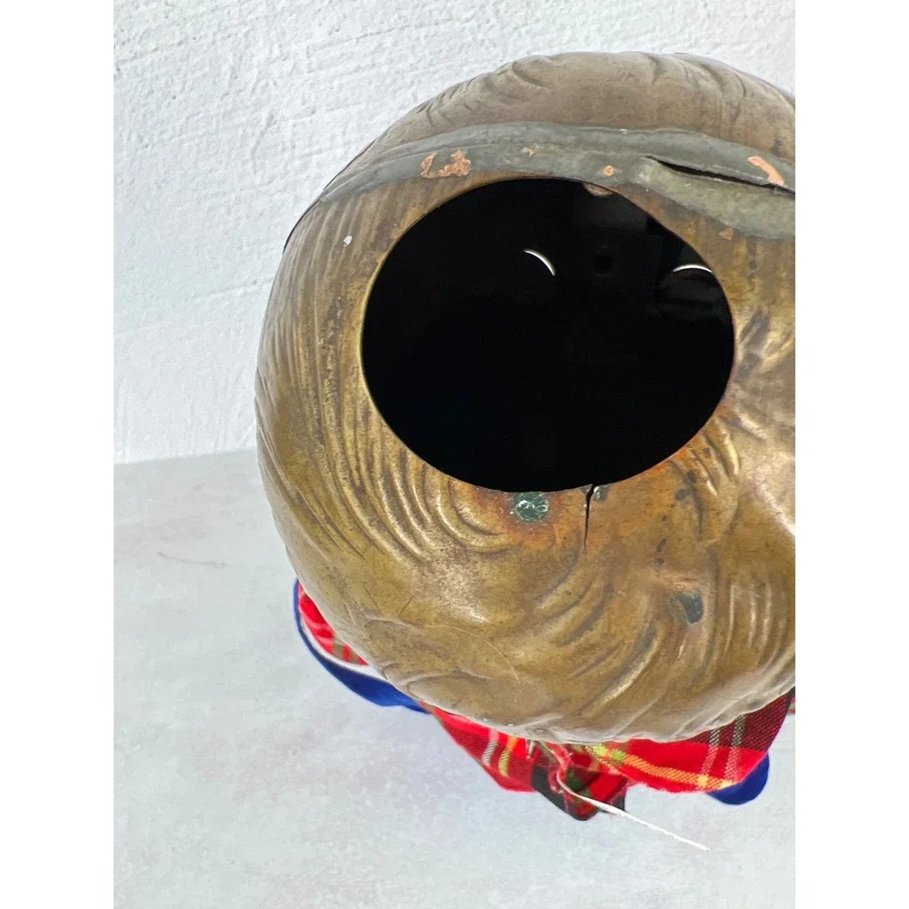Metal Tin Vintage Antique Doll Creepy Large Eyes Move Cast Rare Boy‎ Guy